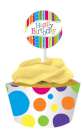 Bright and Bold Cupcake Wrappers and Pixs Combo